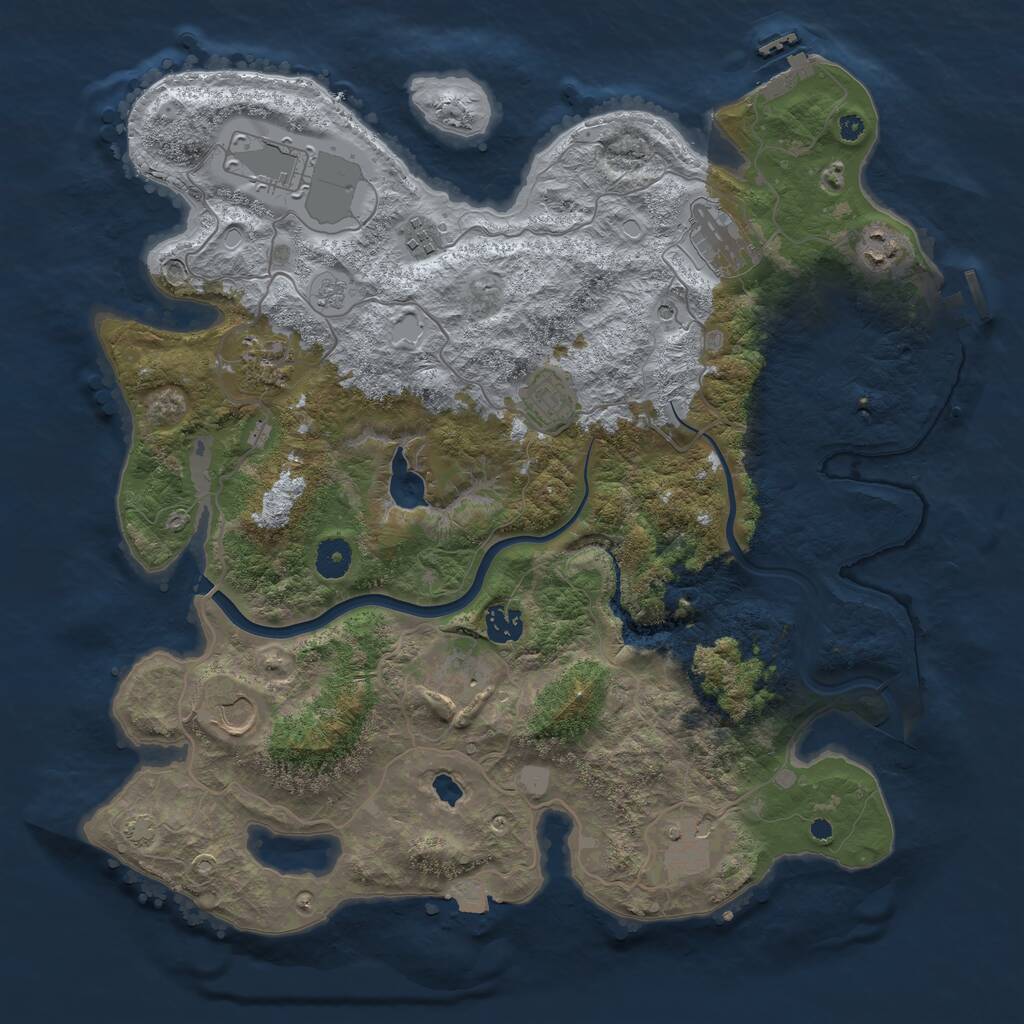 Rust Map: Procedural Map, Size: 4000, Seed: 2468135, 16 Monuments