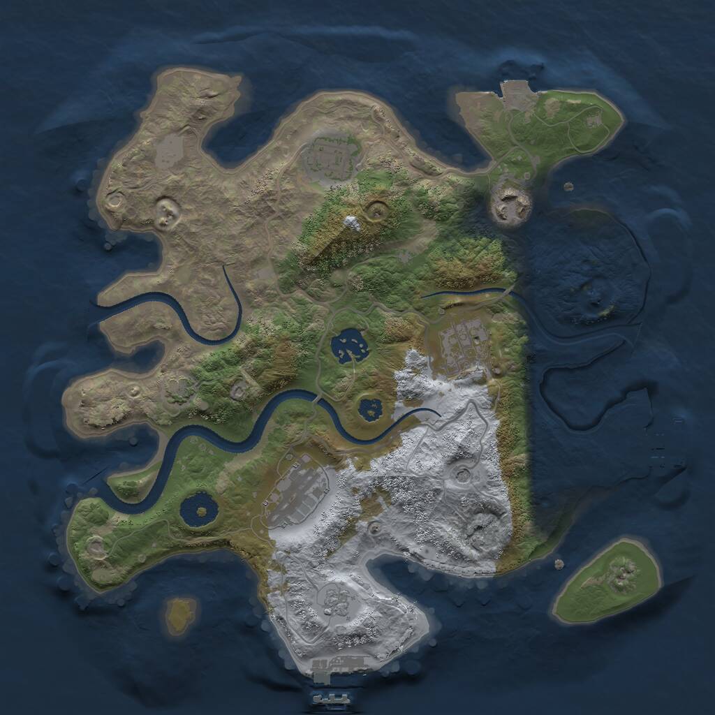 Rust Map: Procedural Map, Size: 3000, Seed: 78423512, 11 Monuments