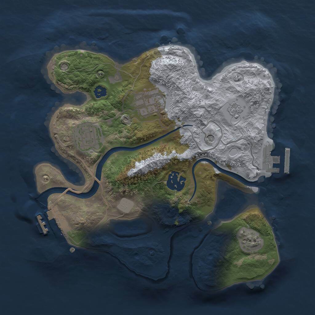 Rust Map: Procedural Map, Size: 2500, Seed: 10121989, 8 Monuments