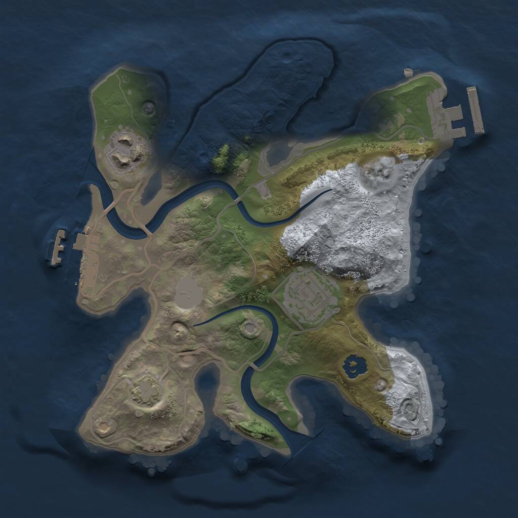 Rust Map: Procedural Map, Size: 2200, Seed: 918273, 6 Monuments