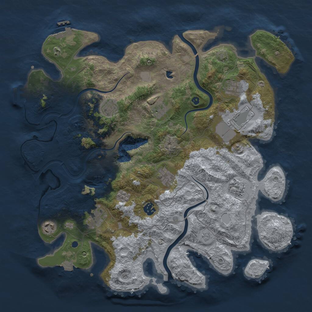 Rust Map: Procedural Map, Size: 4000, Seed: 1212164, 16 Monuments