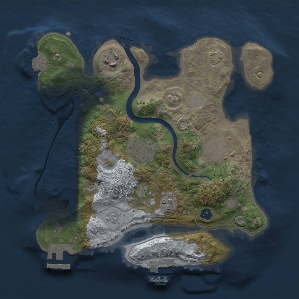 Rust Map: Procedural Map, Size: 2600, Seed: 1399950646, 10 Monuments