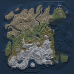 Thumbnail Rust Map: Procedural Map, Size: 4000, Seed: 492381, 16 Monuments