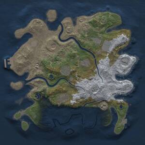 Thumbnail Rust Map: Procedural Map, Size: 3500, Seed: 793667986, 14 Monuments
