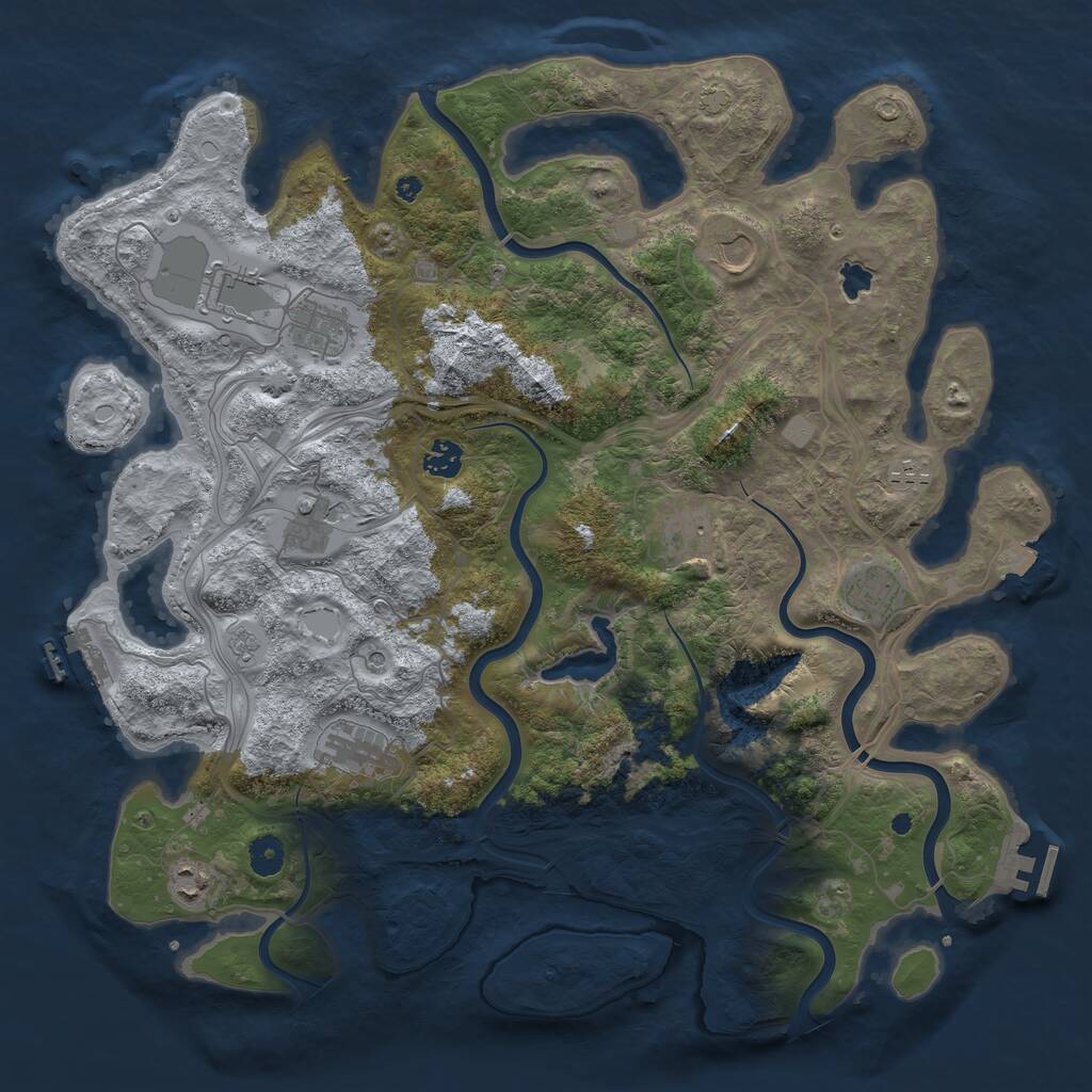 Rust Map: Procedural Map, Size: 4250, Seed: 5647382, 16 Monuments