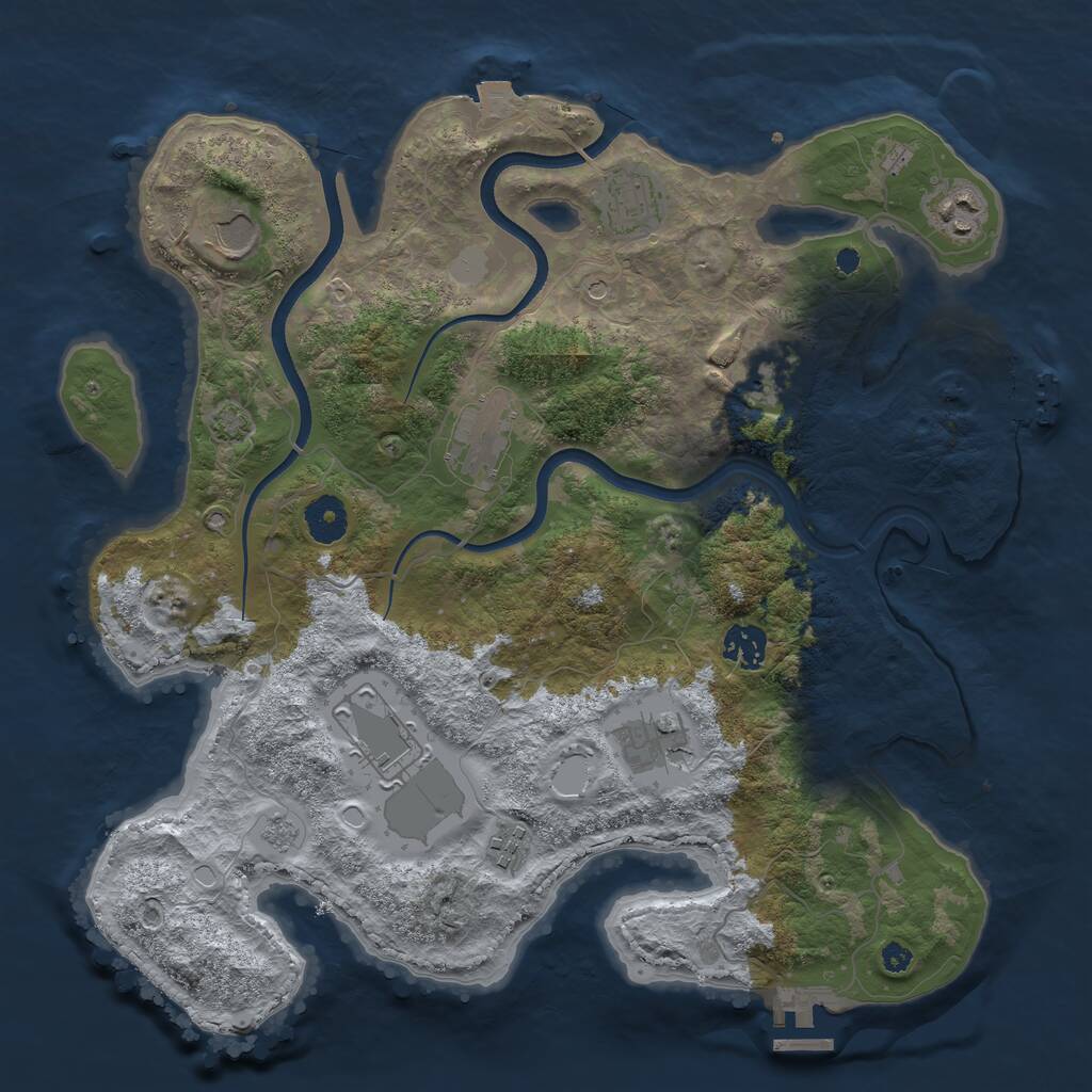 Rust Map: Procedural Map, Size: 3655, Seed: 2147483647, 15 Monuments