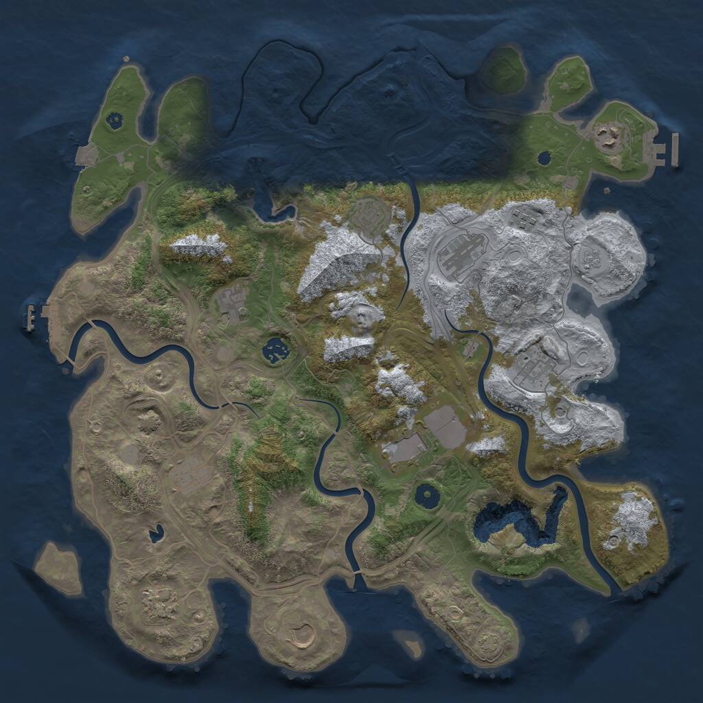 Rust Map: Procedural Map, Size: 4250, Seed: 1881826157, 17 Monuments