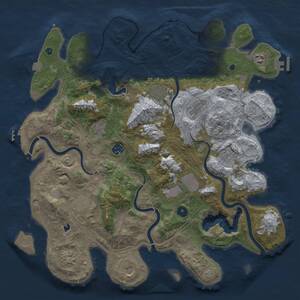 Thumbnail Rust Map: Procedural Map, Size: 4250, Seed: 1881826157, 17 Monuments