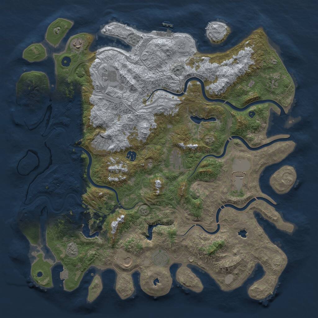 Rust Map: Procedural Map, Size: 4800, Seed: 1165583952, 16 Monuments