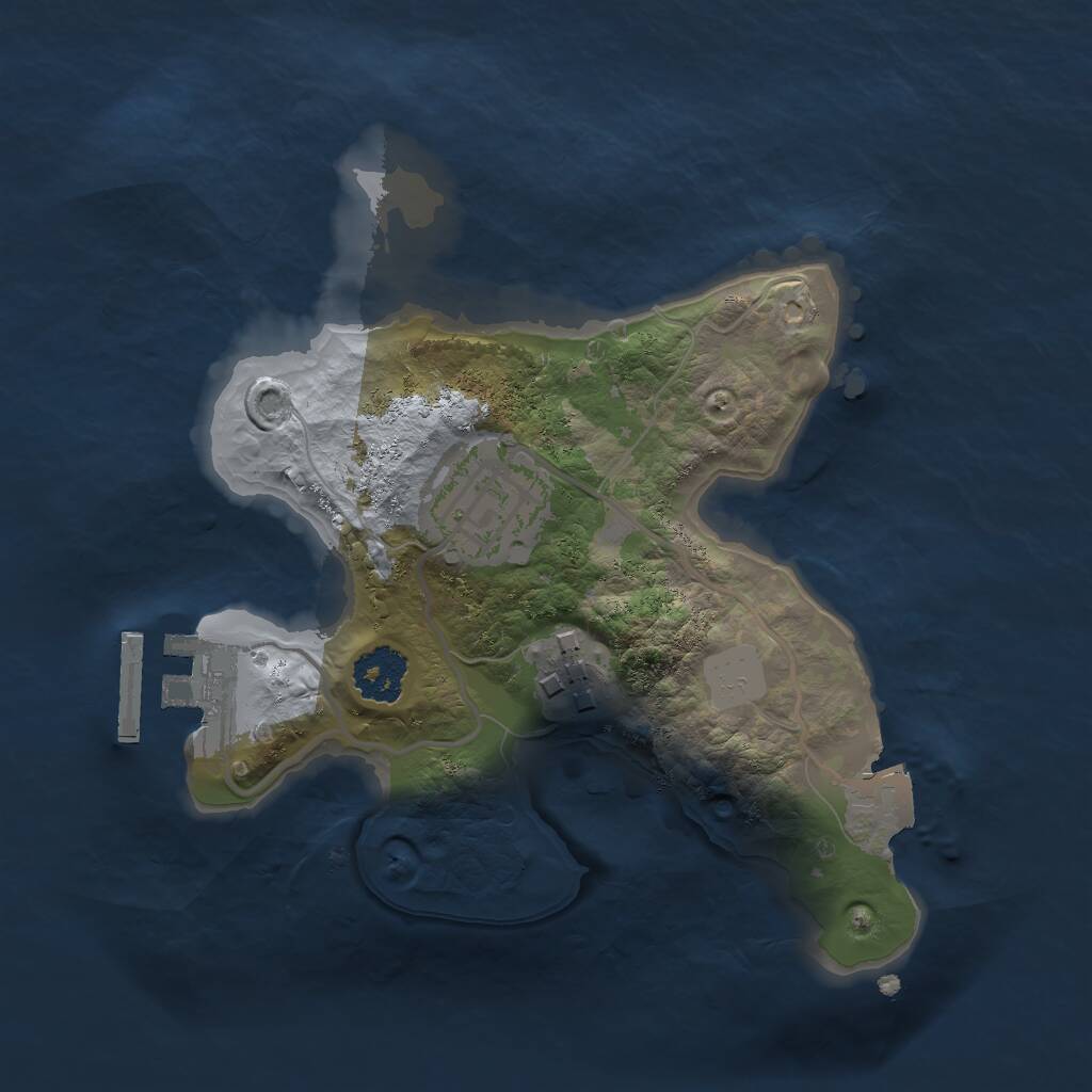 Rust Map: Procedural Map, Size: 2000, Seed: 1859764684, 4 Monuments