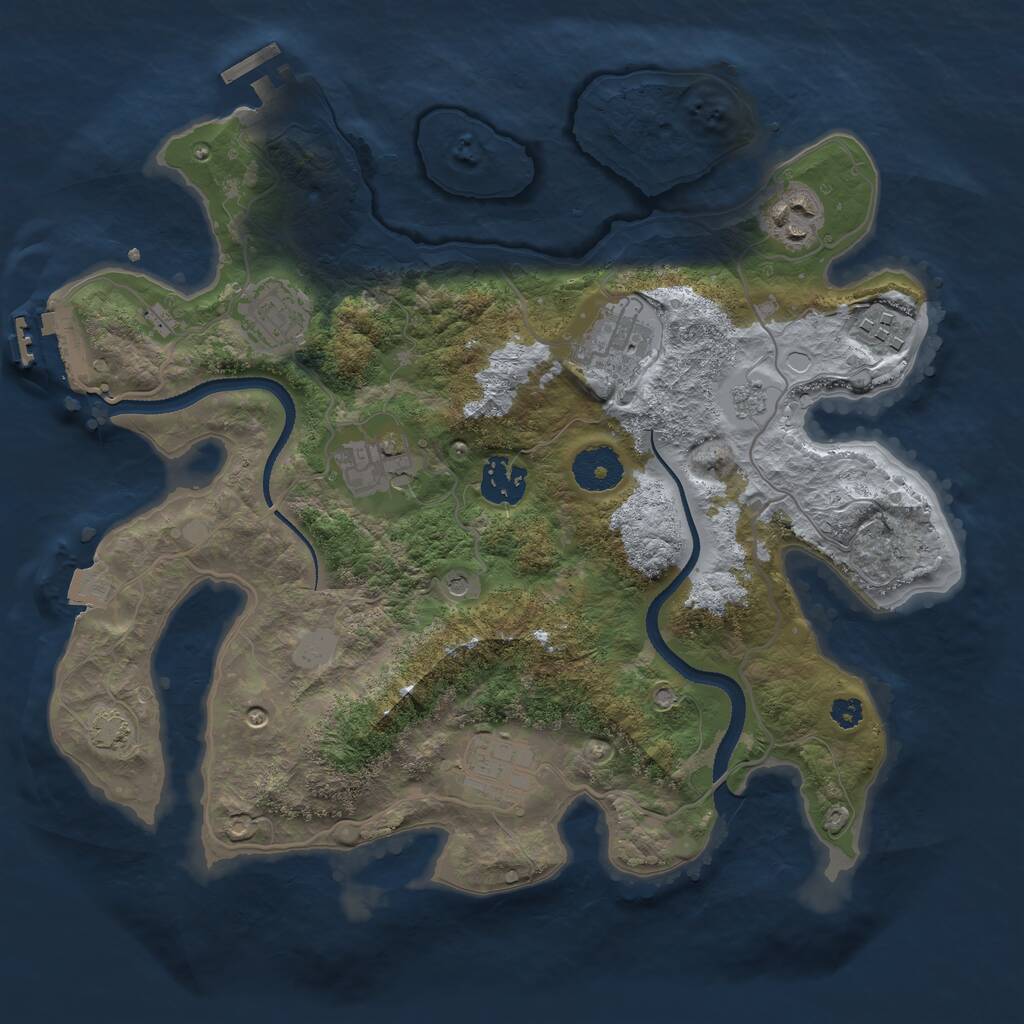Rust Map: Procedural Map, Size: 3250, Seed: 1635232532, 13 Monuments
