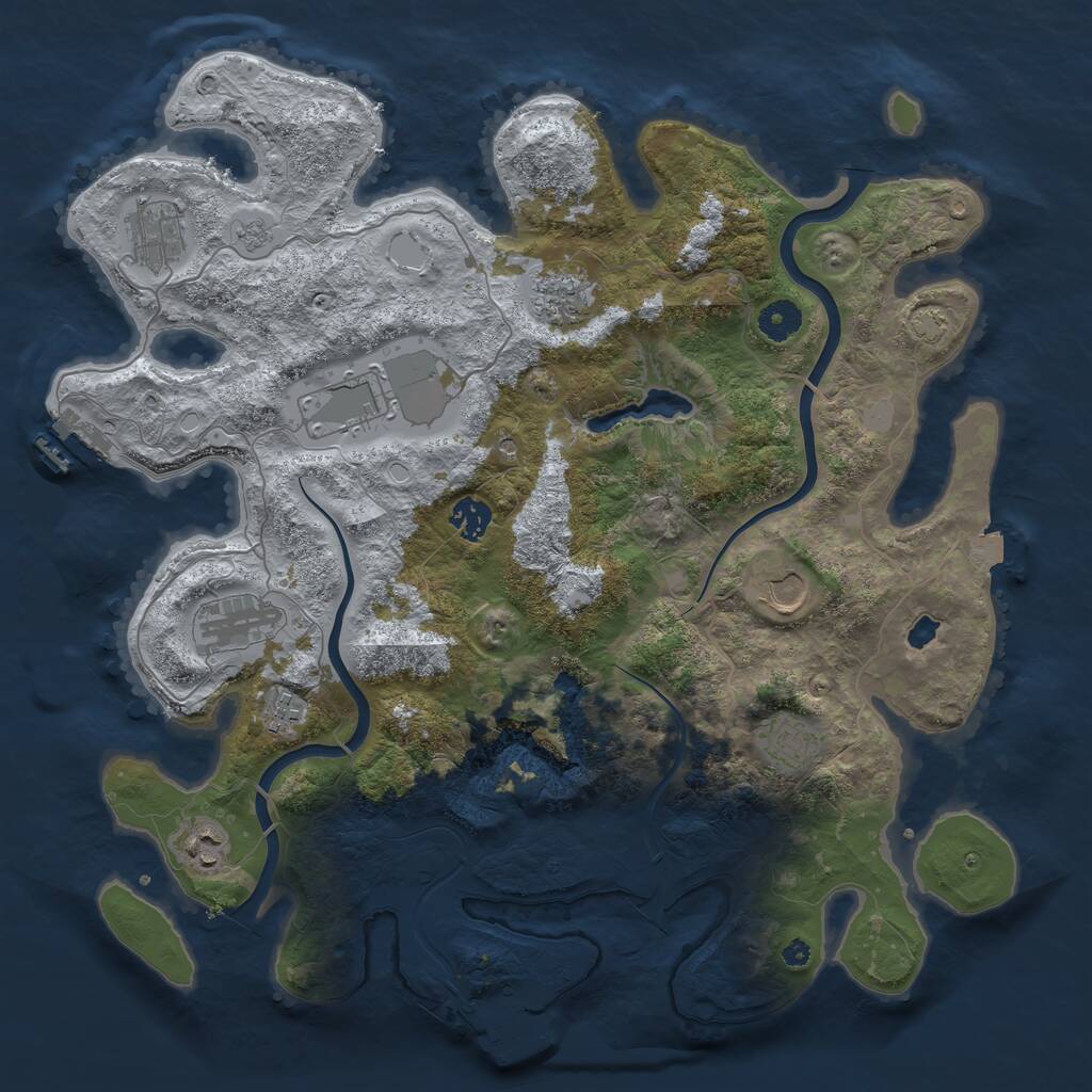 Rust Map: Procedural Map, Size: 4000, Seed: 12369, 15 Monuments