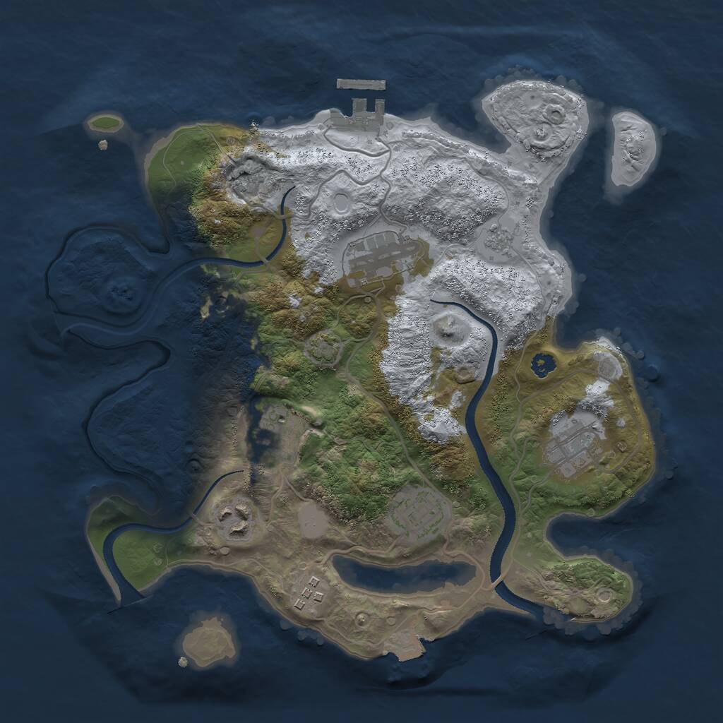 Rust Map: Procedural Map, Size: 3000, Seed: 895164, 11 Monuments