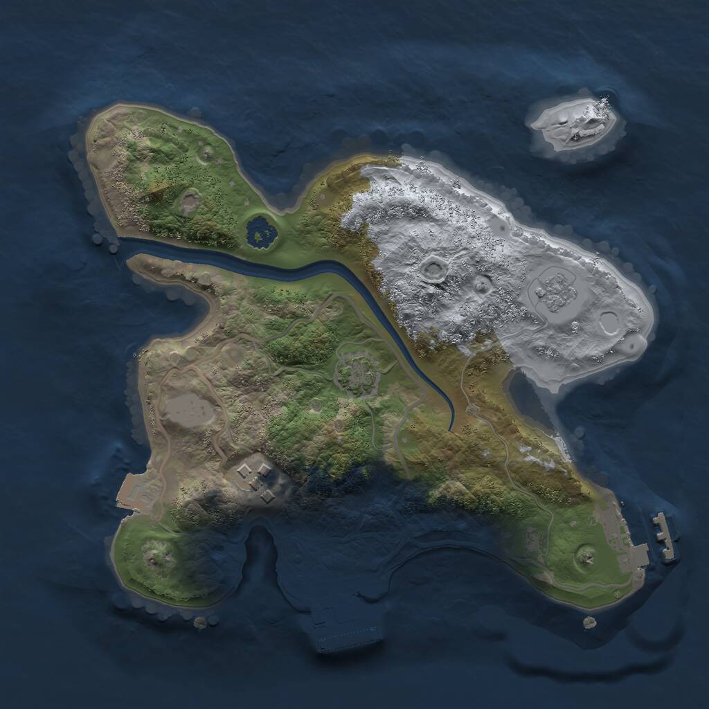 Rust Map: Procedural Map, Size: 2300, Seed: 8473621, 6 Monuments