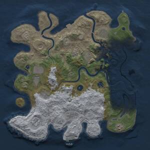 Thumbnail Rust Map: Procedural Map, Size: 3750, Seed: 1776513632, 16 Monuments