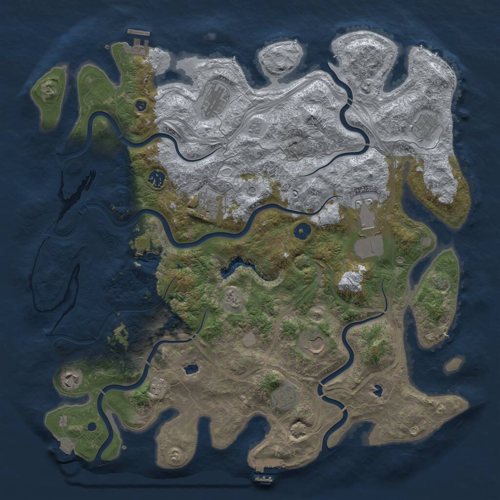 Rust Map: Procedural Map, Size: 4500, Seed: 1765973030, 15 Monuments