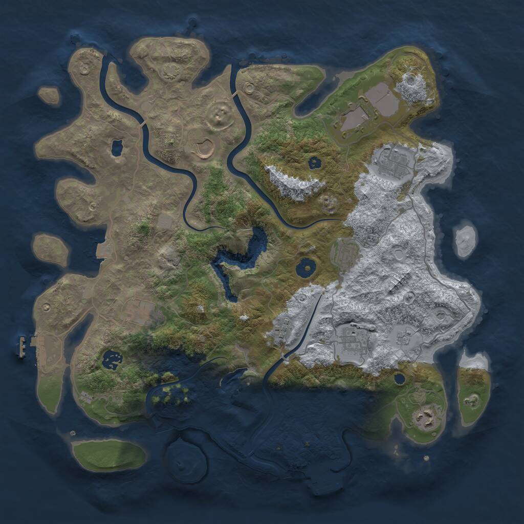 Rust Map: Procedural Map, Size: 4000, Seed: 6767676, 15 Monuments