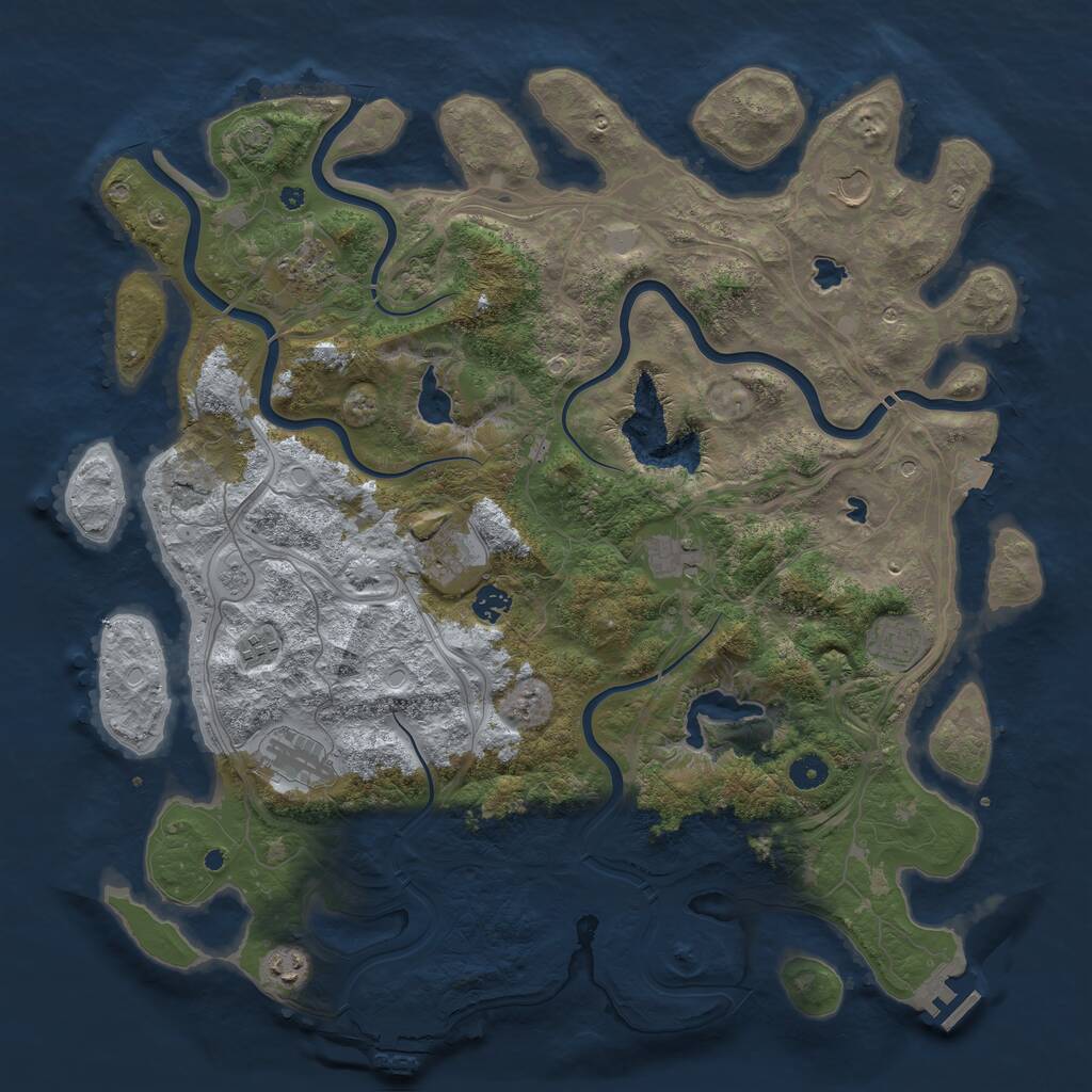 Rust Map: Procedural Map, Size: 4500, Seed: 98734, 15 Monuments