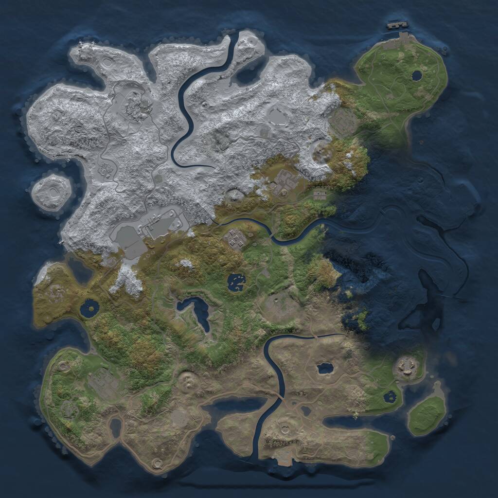 Rust Map: Procedural Map, Size: 4000, Seed: 749755192, 15 Monuments