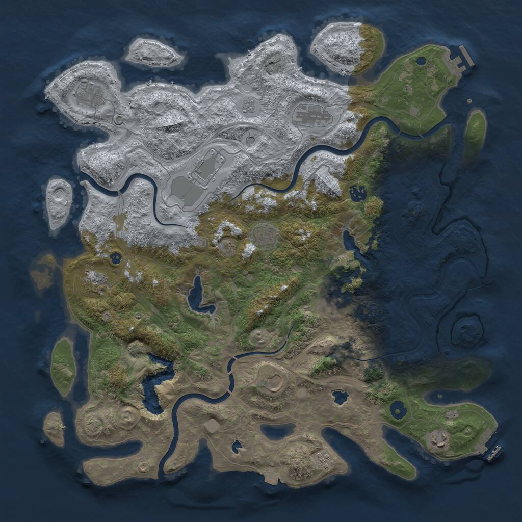 Rust Map: Procedural Map, Size: 4500, Seed: 361867862, 16 Monuments