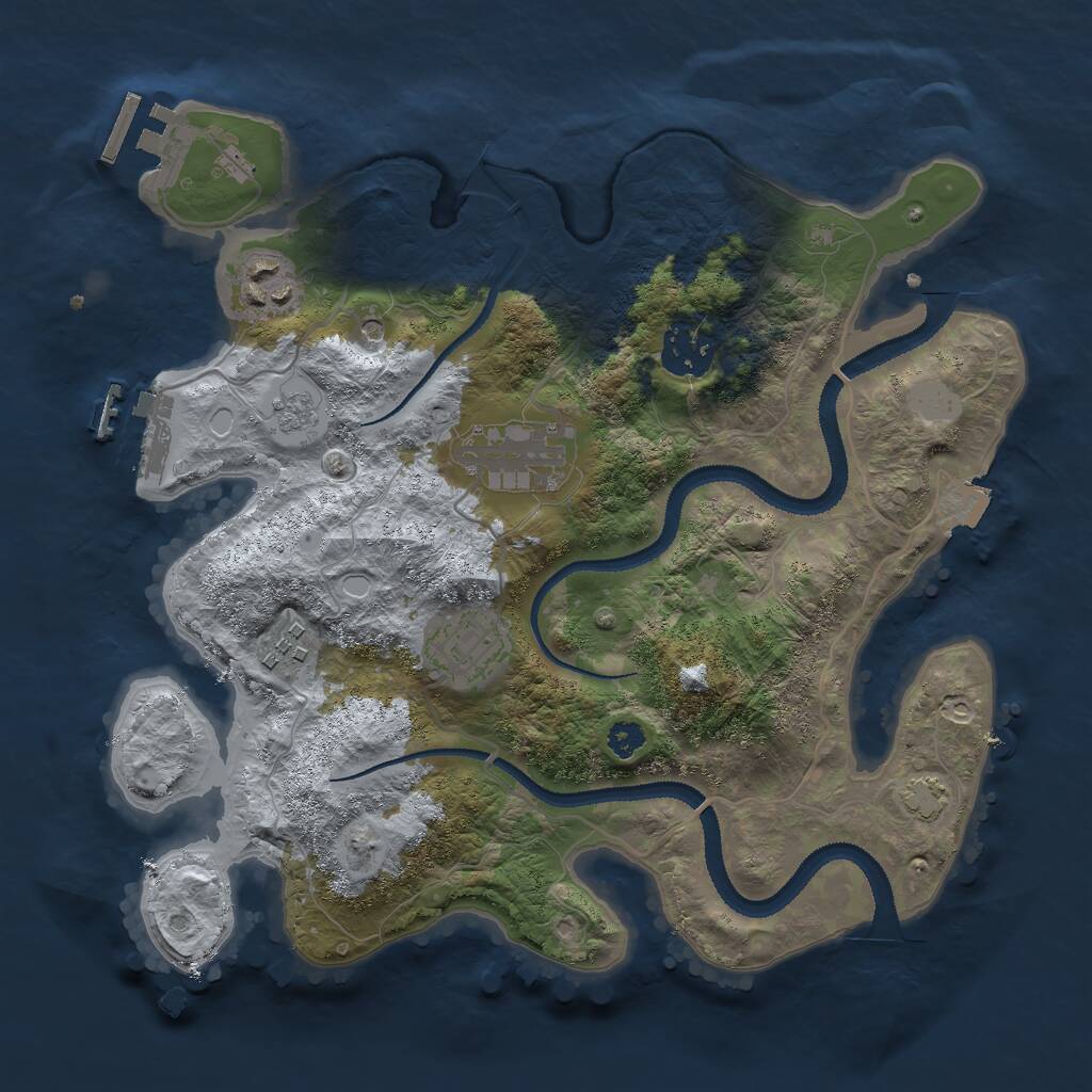 Rust Map: Procedural Map, Size: 3000, Seed: 19389, 11 Monuments