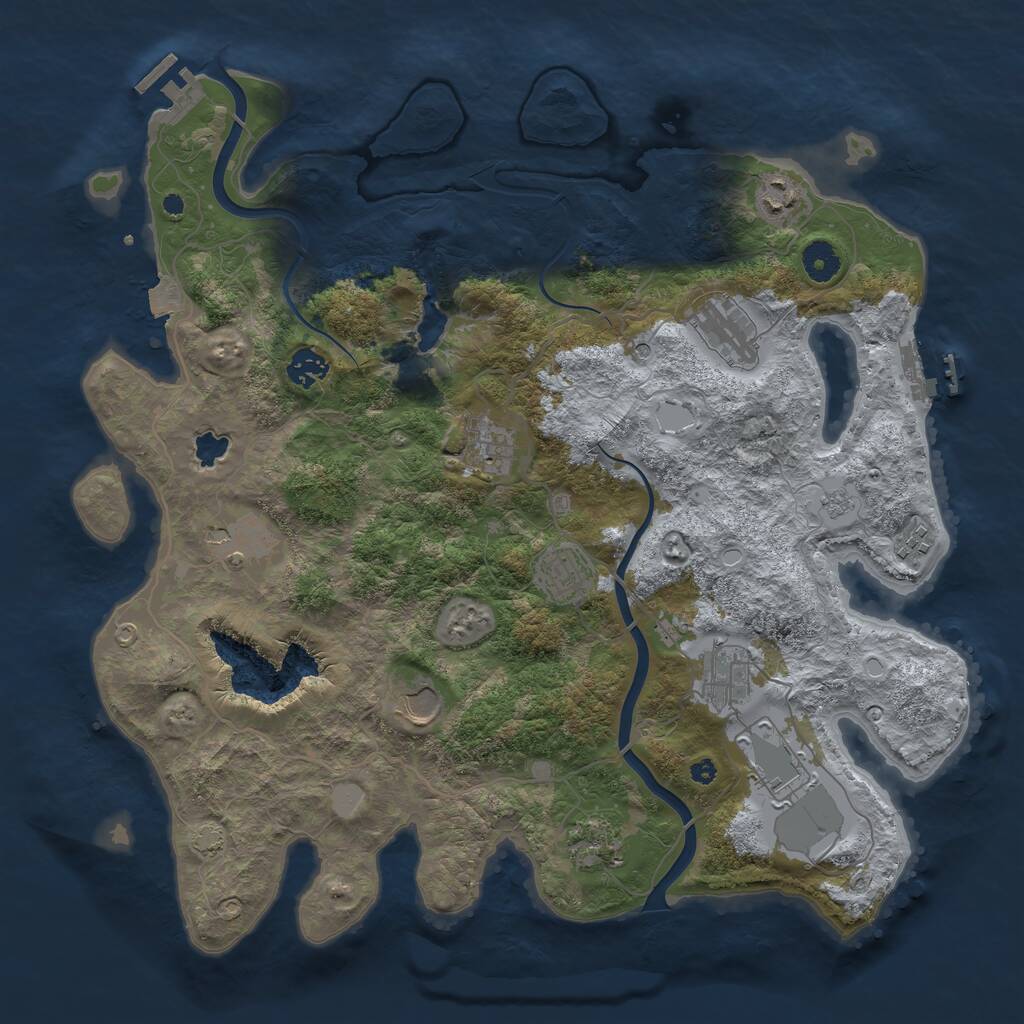 Rust Map: Procedural Map, Size: 4000, Seed: 248926066, 17 Monuments