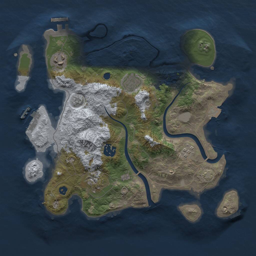 Rust Map: Procedural Map, Size: 3000, Seed: 308966317, 10 Monuments