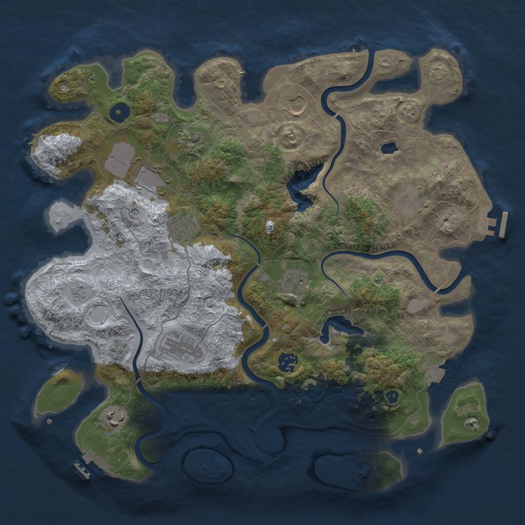 Rust Map: Procedural Map, Size: 4000, Seed: 2141978219, 16 Monuments