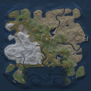 Thumbnail Rust Map: Procedural Map, Size: 4000, Seed: 2141978219, 16 Monuments
