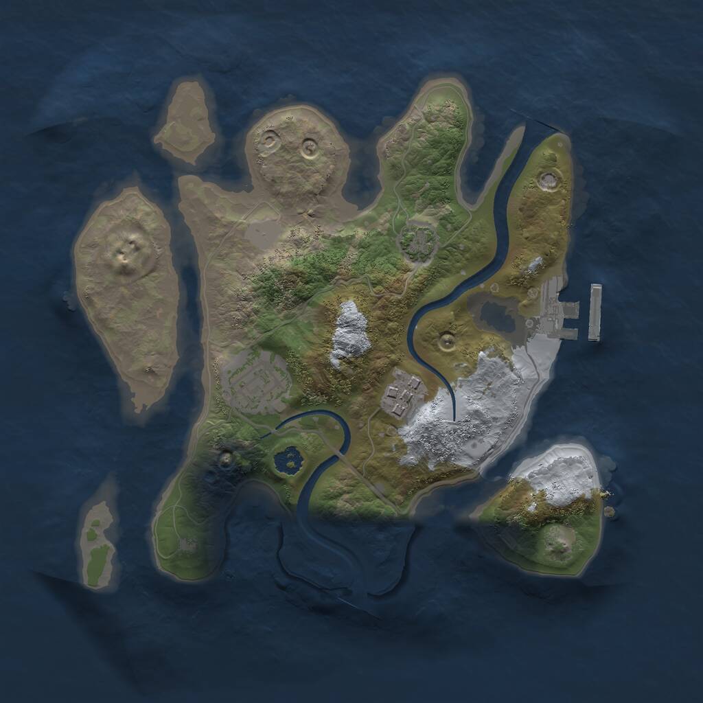 Rust Map: Procedural Map, Size: 2500, Seed: 26538, 5 Monuments