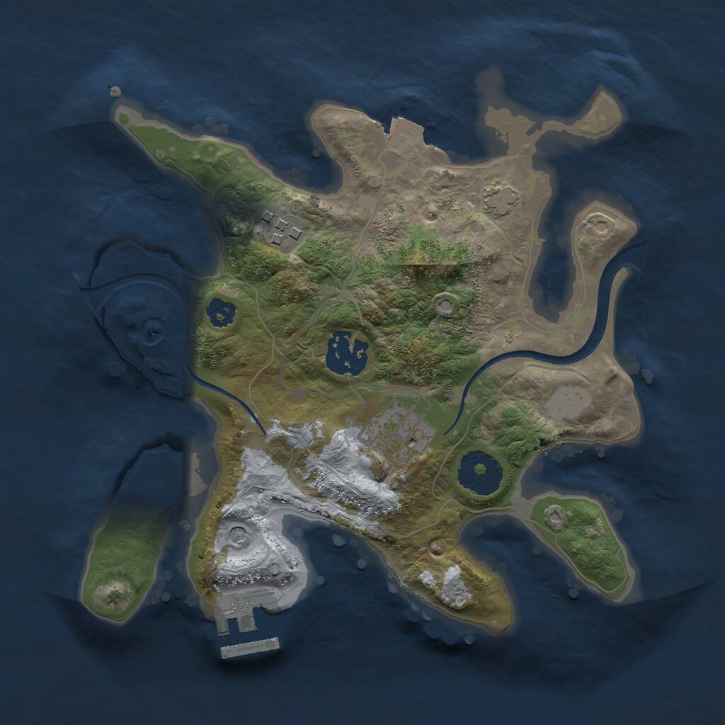 Rust Map: Procedural Map, Size: 2500, Seed: 47821, 7 Monuments