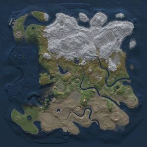 Thumbnail Rust Map: Procedural Map, Size: 4250, Seed: 1381960799, 17 Monuments