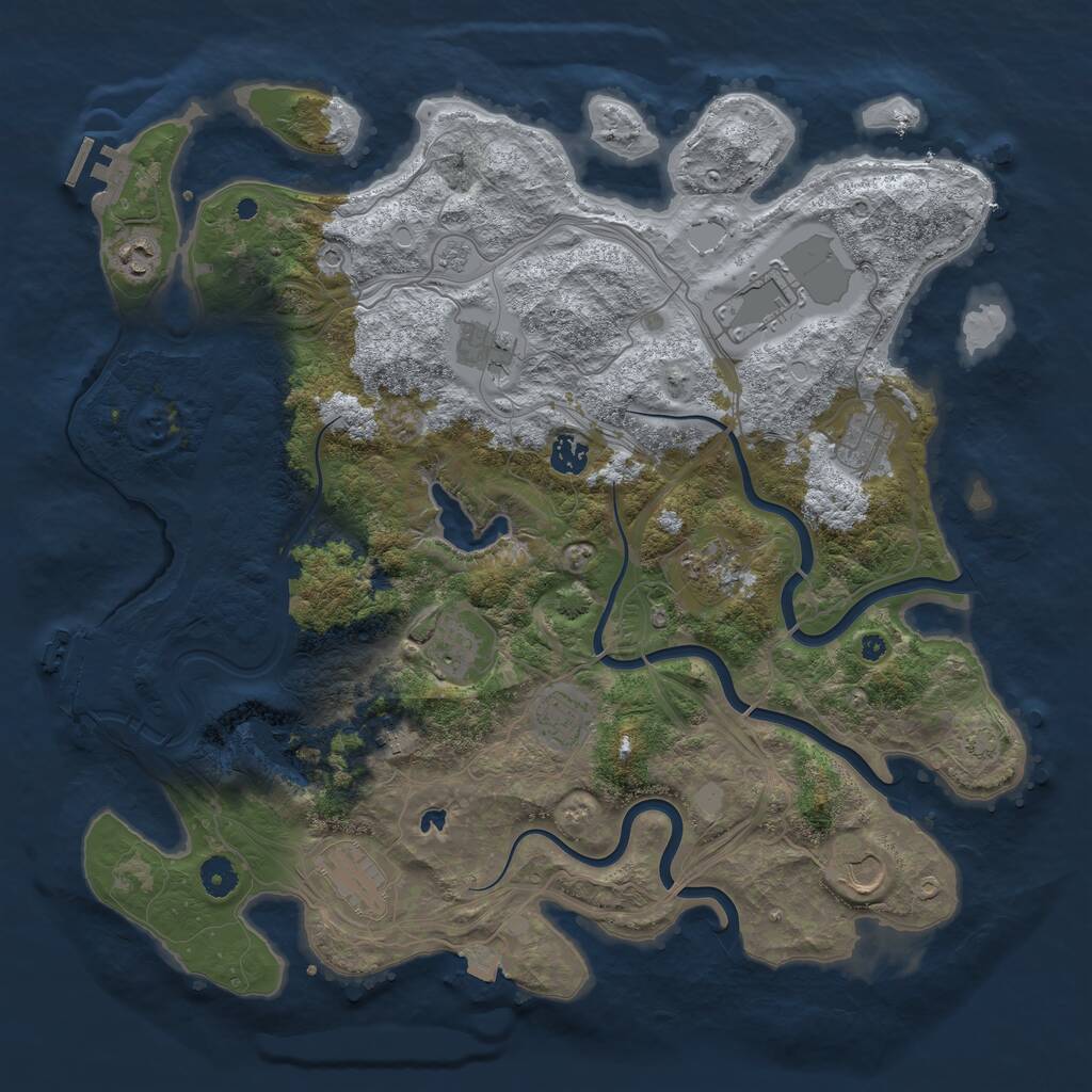 Rust Map: Procedural Map, Size: 4250, Seed: 1381960799, 17 Monuments