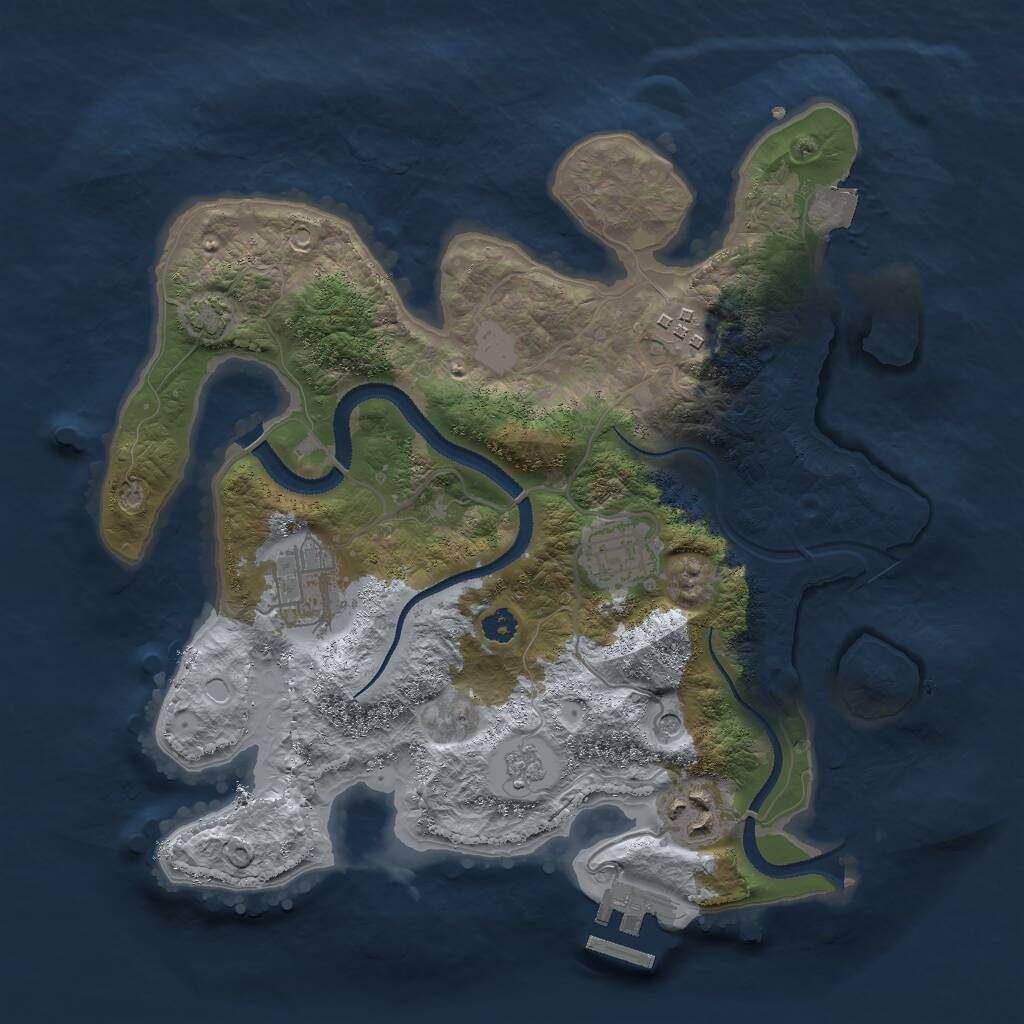 Rust Map: Procedural Map, Size: 3000, Seed: 176841393, 9 Monuments