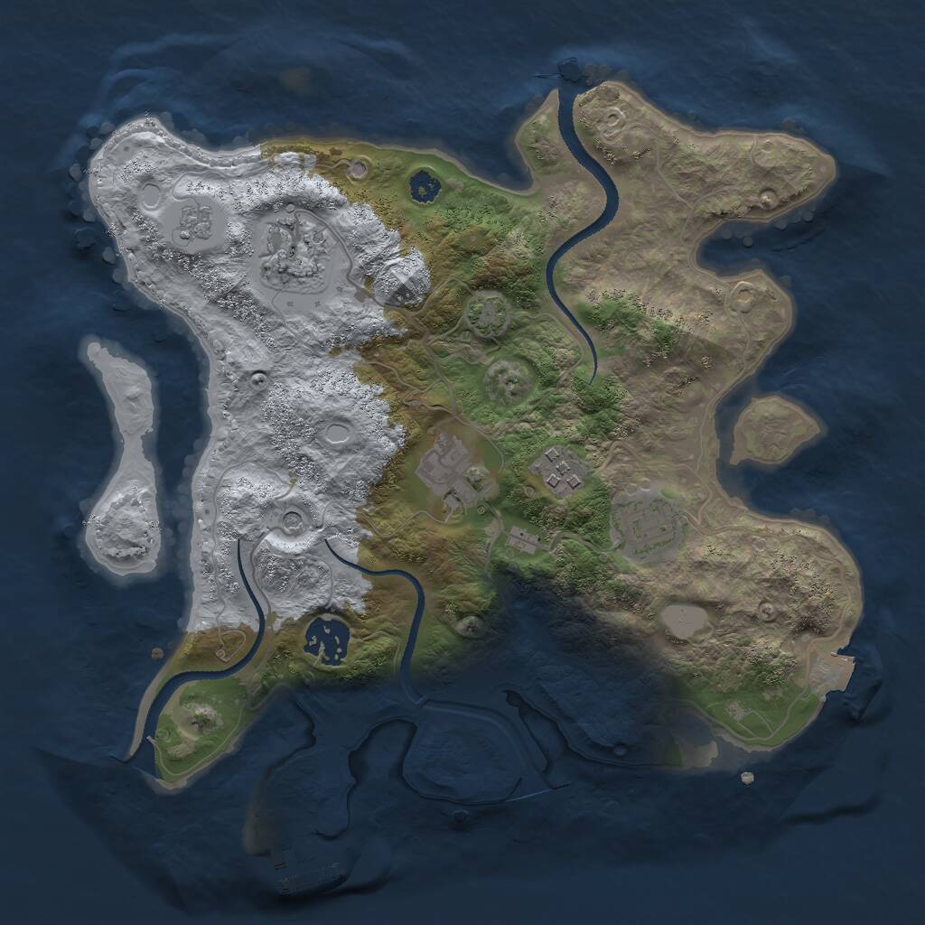 Rust Map: Procedural Map, Size: 3000, Seed: 651664165, 10 Monuments
