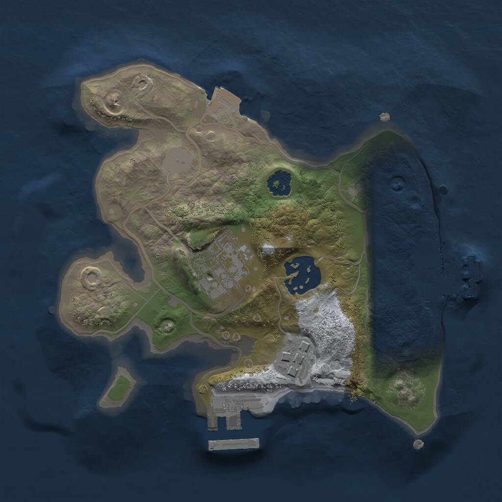 Rust Map: Procedural Map, Size: 2000, Seed: 140056971, 6 Monuments