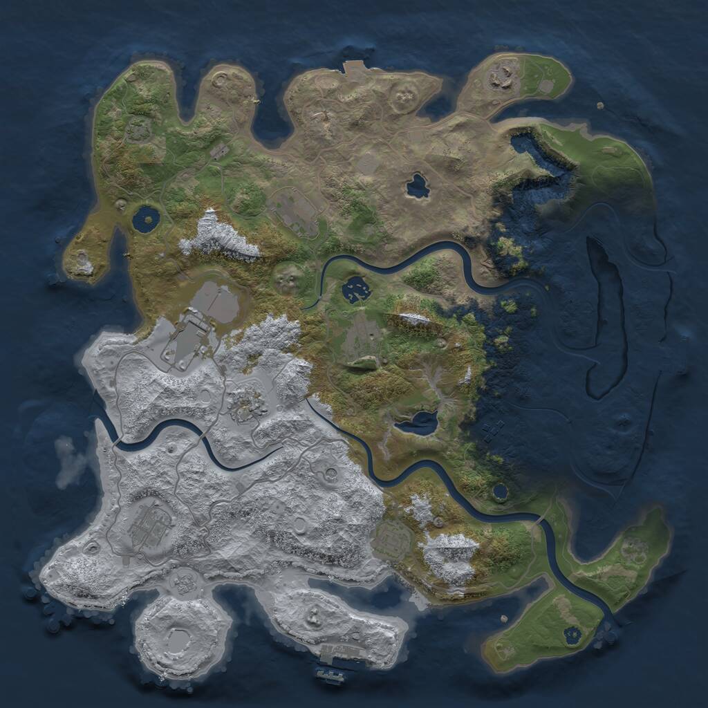 Rust Map: Procedural Map, Size: 4000, Seed: 20030501, 15 Monuments