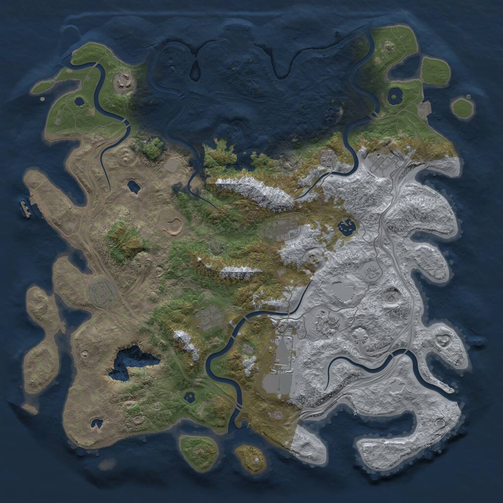 Rust Map: Procedural Map, Size: 4500, Seed: 1527228899, 16 Monuments