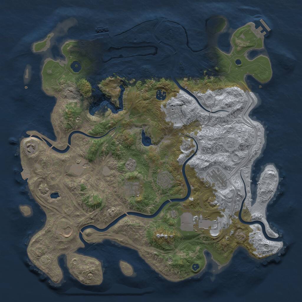 Rust Map: Procedural Map, Size: 4250, Seed: 113380950, 16 Monuments