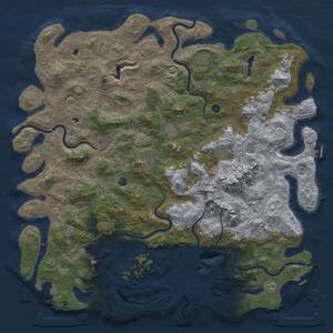 Thumbnail Rust Map: Procedural Map, Size: 6000, Seed: 554726, 17 Monuments