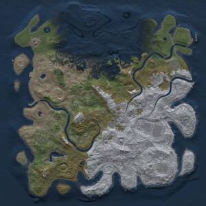Thumbnail Rust Map: Procedural Map, Size: 4500, Seed: 14368, 16 Monuments
