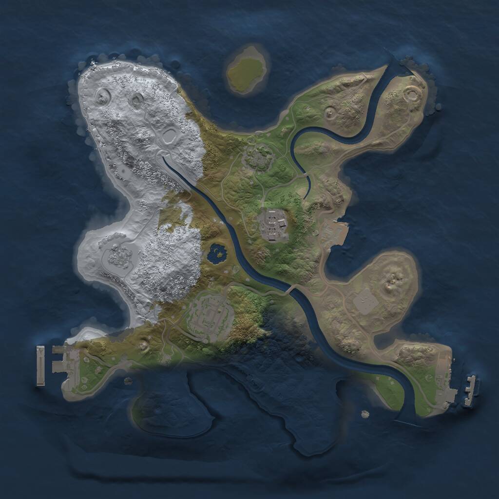 Rust Map: Procedural Map, Size: 2500, Seed: 1859764684, 7 Monuments