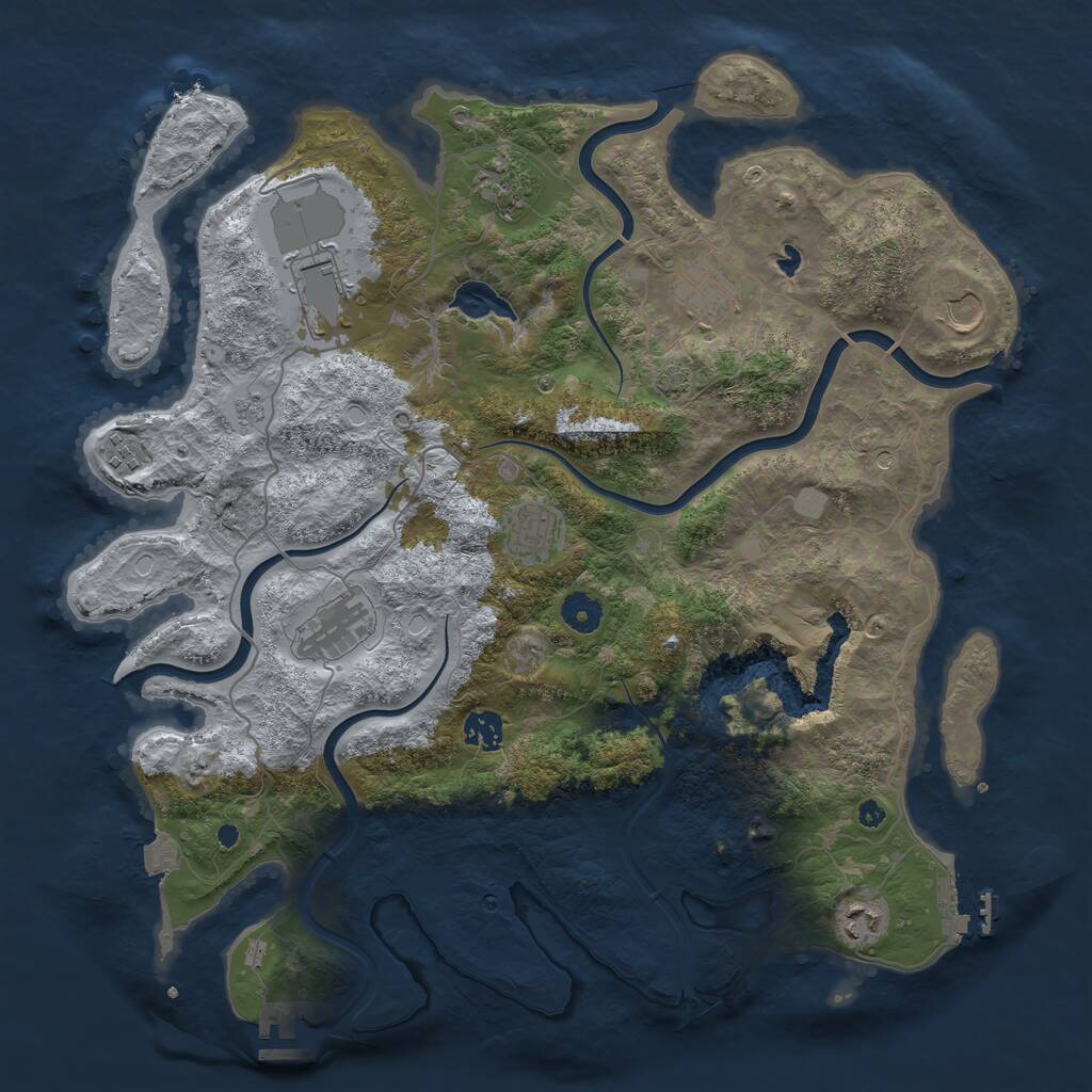 Rust Map: Procedural Map, Size: 4050, Seed: 222782298, 15 Monuments