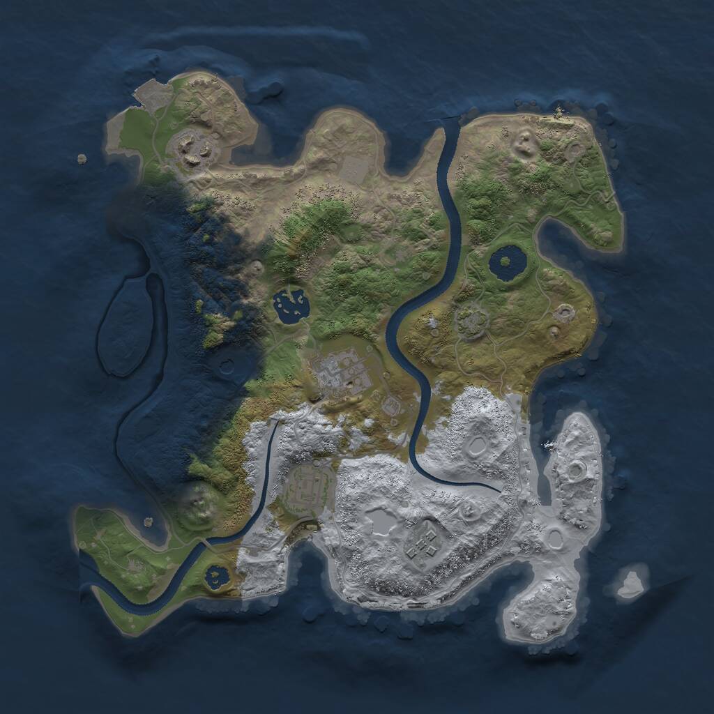 Rust Map: Procedural Map, Size: 3000, Seed: 267622417, 8 Monuments