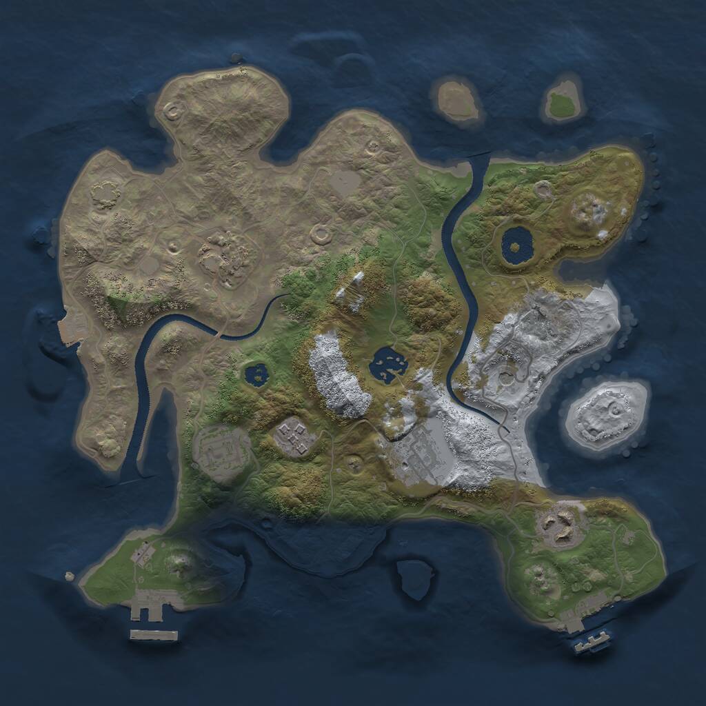 Rust Map: Procedural Map, Size: 3000, Seed: 550763695, 11 Monuments