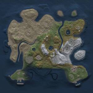 Thumbnail Rust Map: Procedural Map, Size: 3000, Seed: 550763695, 11 Monuments
