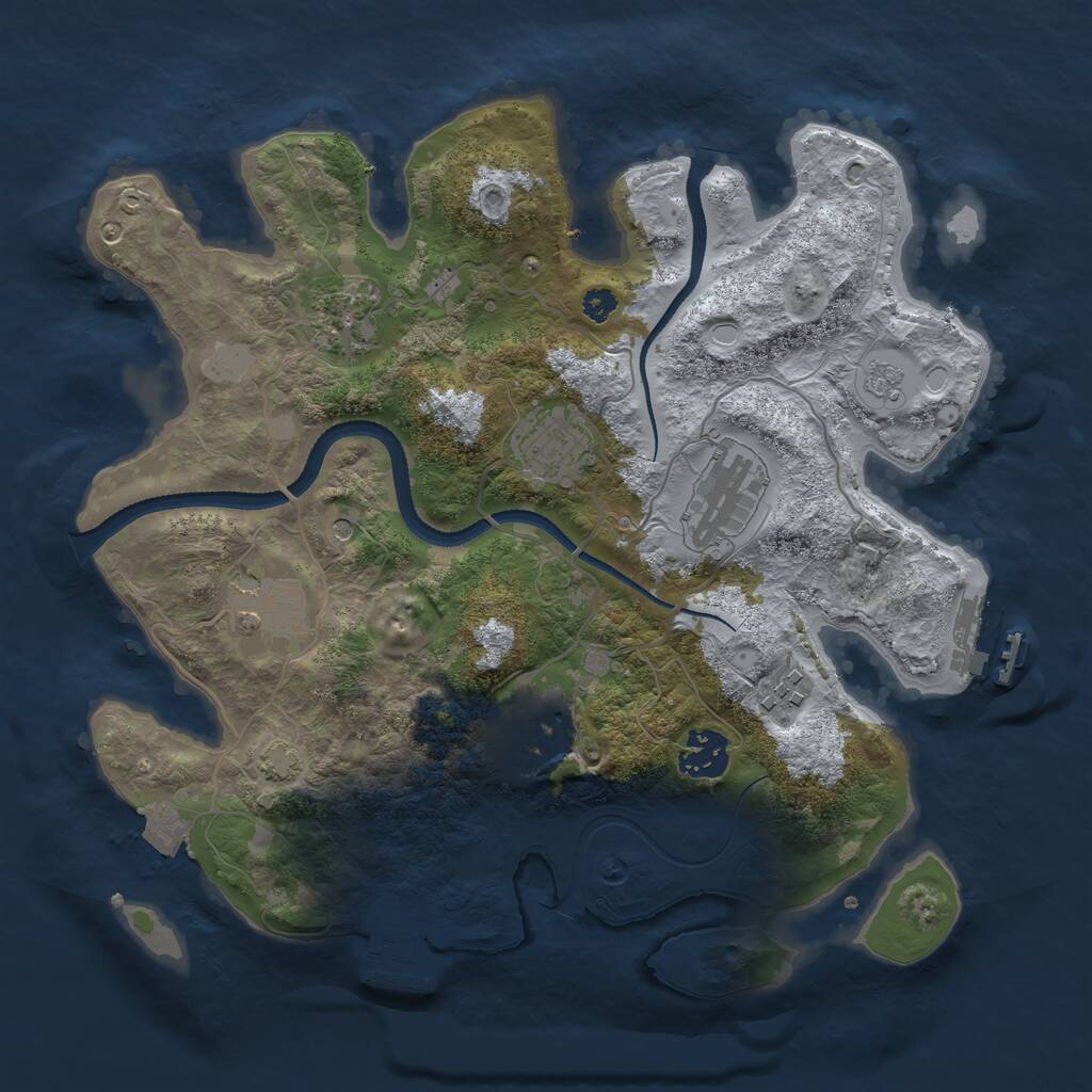 Rust Map: Procedural Map, Size: 3250, Seed: 1863311762, 13 Monuments