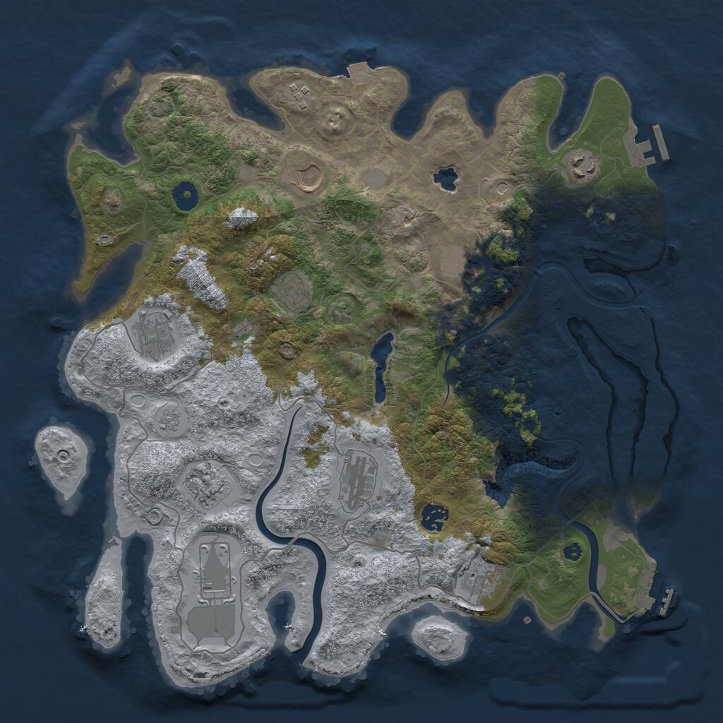 Rust Map: Procedural Map, Size: 4000, Seed: 17436089, 17 Monuments