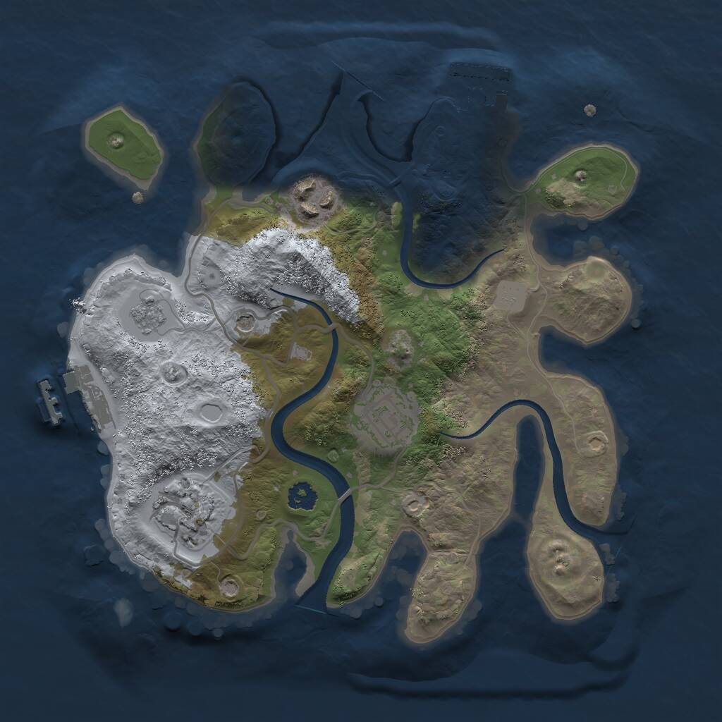Rust Map: Procedural Map, Size: 2500, Seed: 19730120, 8 Monuments