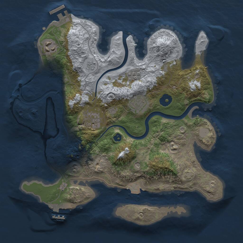 Rust Map: Procedural Map, Size: 3000, Seed: 124564, 10 Monuments